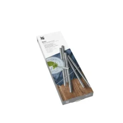 Bar- & Weinzubehör | WMF Baric Trinkhalm-Set Cromargan®, 18 cm, 6-teilig plus mit Reinigungsbürste