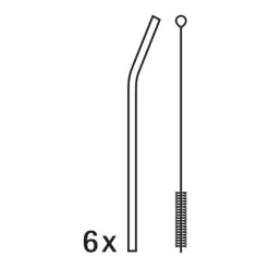Bar- & Weinzubehör | WMF BaricTrinkhalm-Set aus Cromargan®, 24 cm, 6-teilig plus Reinigungsbürste