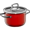 Töpfe | WMF Fusiontec Compact Kochtopf mit Glasdeckel, 18 cm, Red