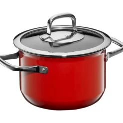 Töpfe | WMF Fusiontec Compact Kochtopf mit Glasdeckel, 18 cm, Red