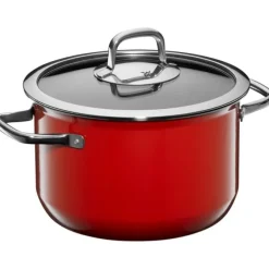 Töpfe | WMF Fusiontec Compact Kochtopf mit Glasdeckel, 22 cm, Red