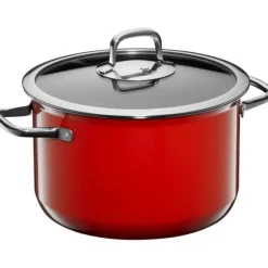 Töpfe | WMF Fusiontec Compact Kochtopf mit Glasdeckel, 24 cm, Red