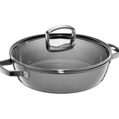Pfannen | WMF Fusiontec Mineral Schmorpfanne mit Glasdeckel, 24 cm, Platinum