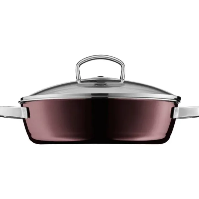 Pfannen | WMF Fusiontec Mineral Schmorpfanne mit Glasdeckel, 24 cm, Rose Quartz