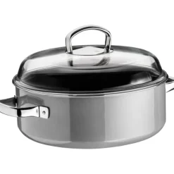 Töpfe | WMF Fusiontec Mineral Schmortopf mit Glasdeckel, 28 cm, Platinum