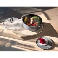 Töpfe | WMF Fusiontec Mineral Schmortopf mit Glasdeckel, 28 cm, Platinum