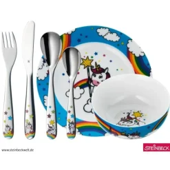 Essbestecke | WMF Kindergeschirr-Set Einhorn, 6-teilig