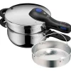 Schnellkochtöpfe | WMF Perfect Plus One Pot Schnellkochtopf-Set mit Dampfgareinsatz, 22 cm, 4,5 und 3,0 Liter, stapelbar
