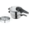 Schnellkochtöpfe | WMF Perfect Premium One Pot Schnellkochtopf-Set mit Dampfgareinsatz, 22 cm, 4,5 und 3,0 Liter, stapelbar