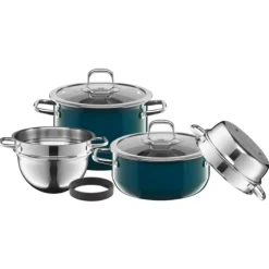 Töpfe | WMF Silit Silargan® Compact Kochgeschirr-Set, 4-teilig, Petrol