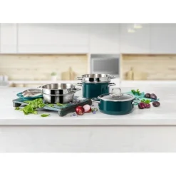 Töpfe | WMF Silit Silargan® Compact Kochgeschirr-Set, 4-teilig, Petrol