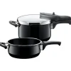Schnellkochtöpfe | WMF Silit Silargan® Sicomatic t-Plus Schnellkochtopf-Set, 22 cm, 4,5 l und 3,0 l, Black
