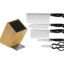 Küchenmesser | WMF Spitzenklasse Plus Messer-Vorteils-Set* mit FlexTec Messerblock für die asiatische Küche, 6-teilig